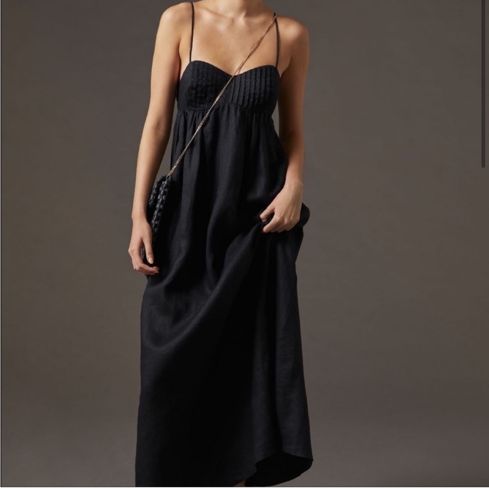 Anthropologie Black Sleeveless Sundress with Sweetheart Neckline